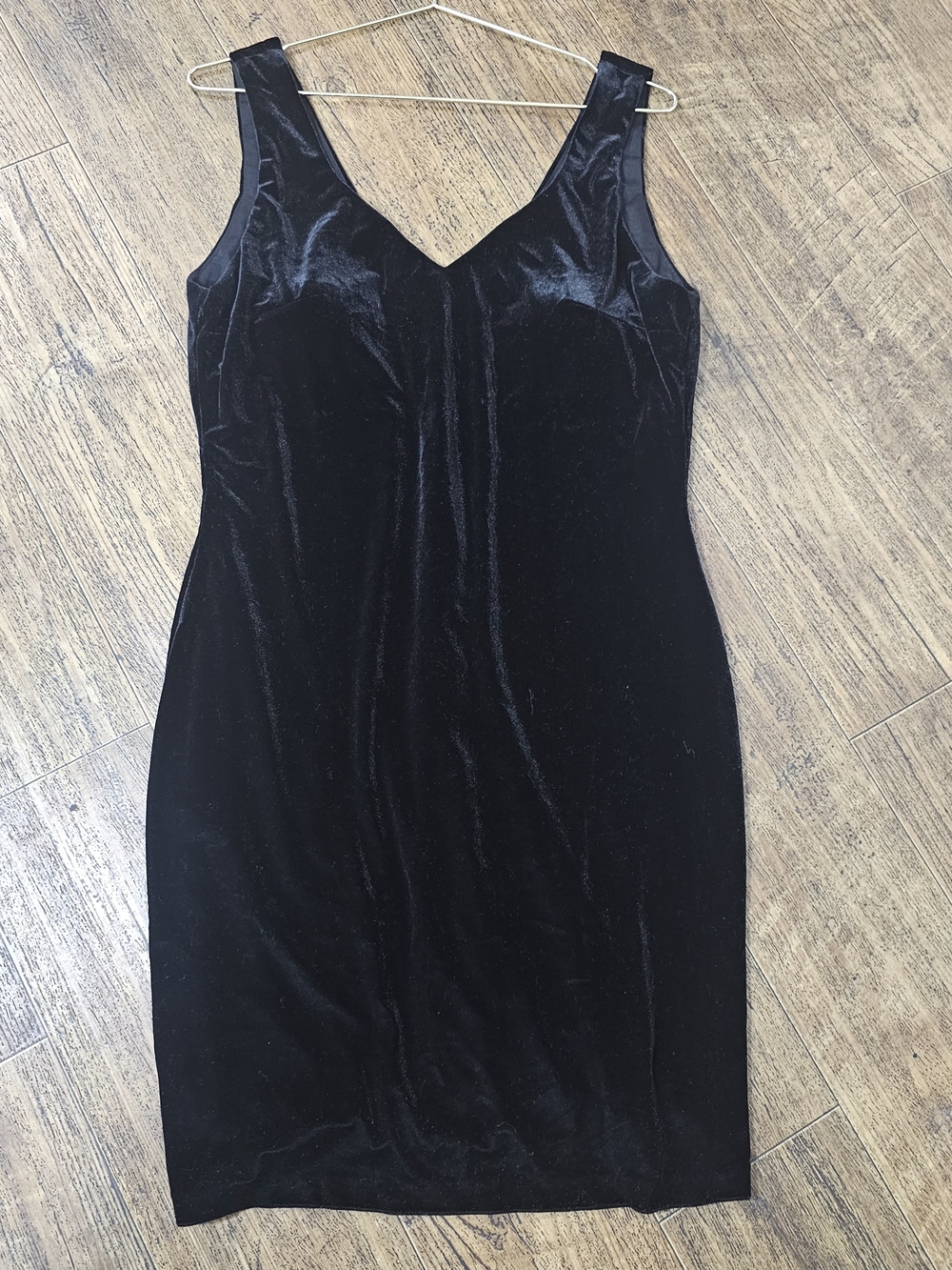 Fiesta Fashion Black Velvet V-Neck Cocktail Dress Plus Sz 2XL Made in USA Velour